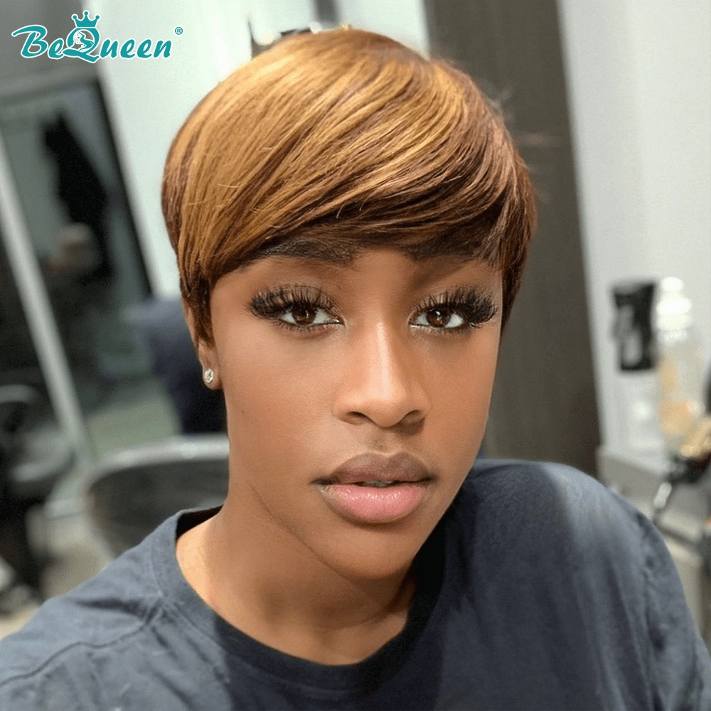 Bequeen Machine Made Short Straight Color Wig