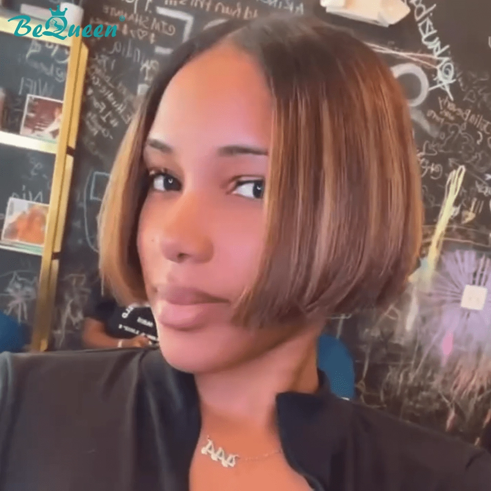 Bequeen Mix Color Short Cut Lace Wig