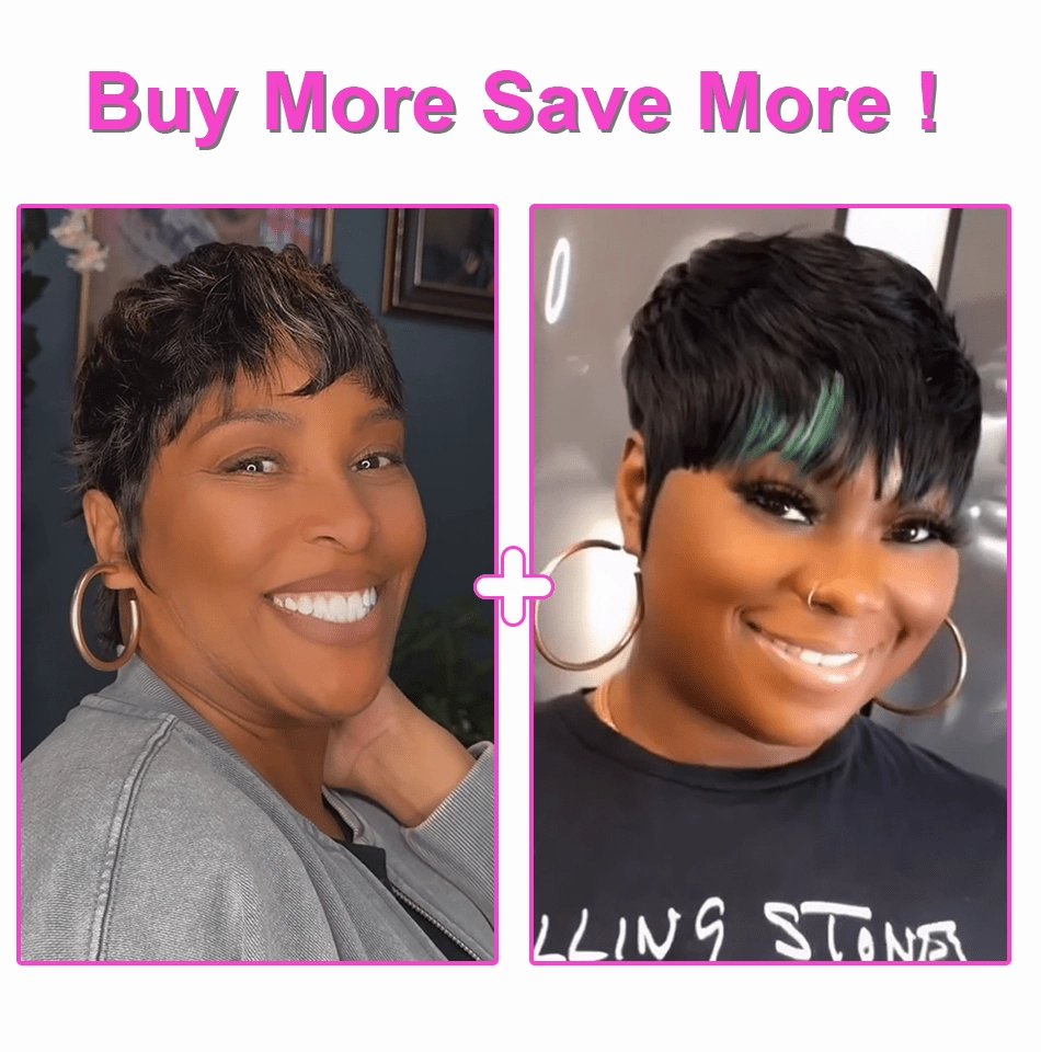 Bequeen Pixie Cut Brown Color Machine Made Wig
