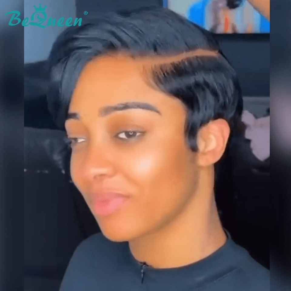 Bequeen Pixie Wig Side Part Style