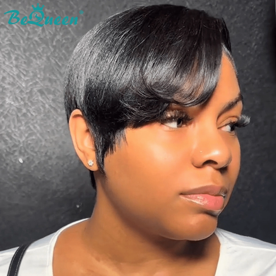 Bequeen Pixie Wig Side Part Style