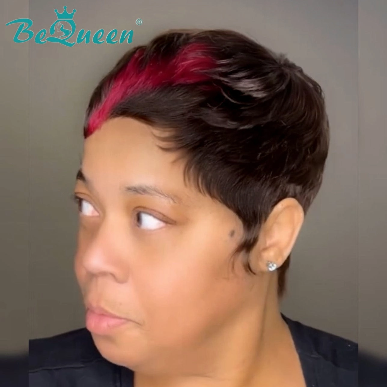 Bequeen Red Part Short Cut Pixei Wig
