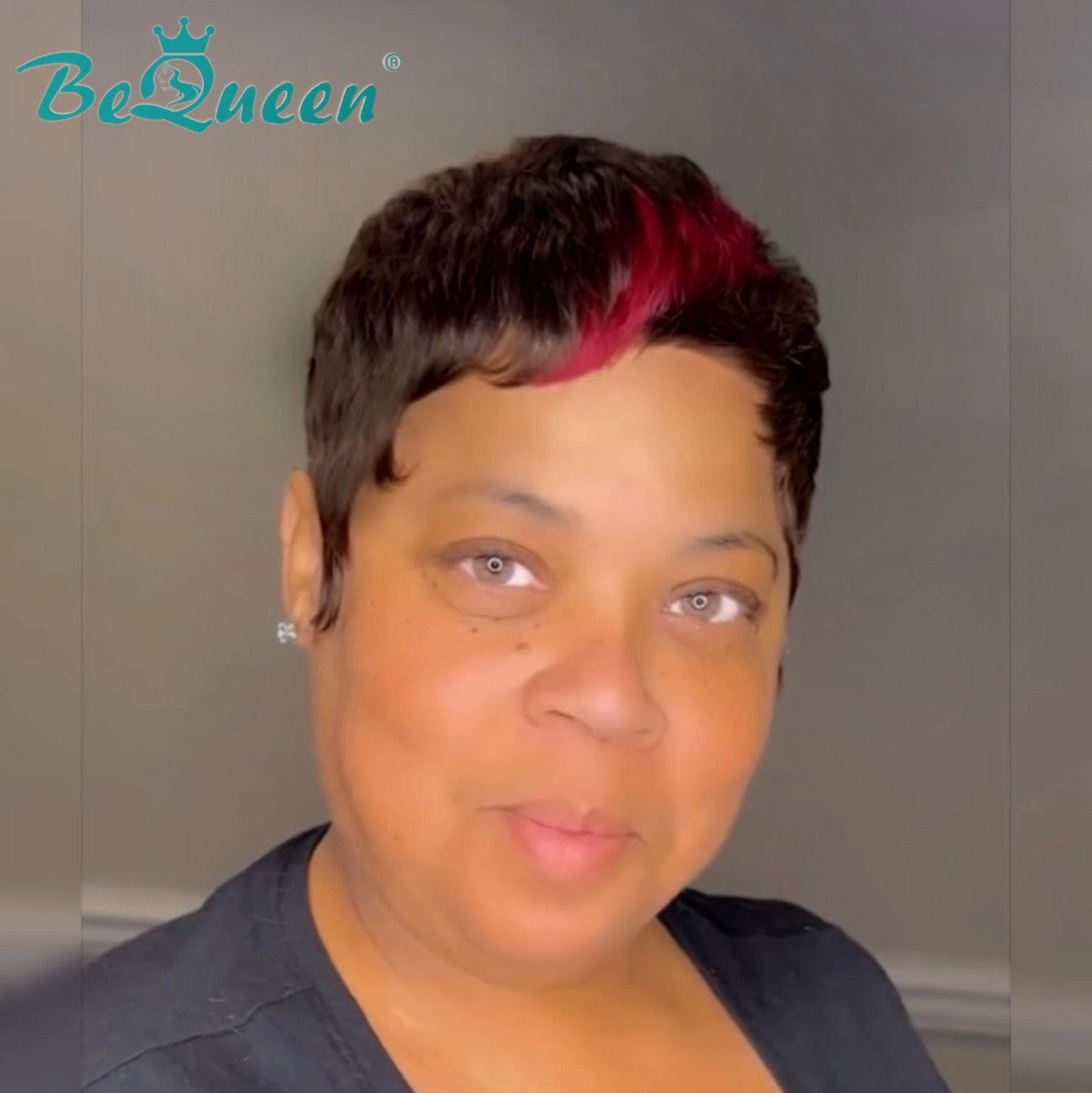Bequeen Red Part Short Cut Pixei Wig