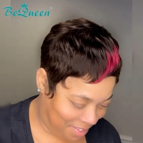 Bequeen Red Part Short Cut Pixei Wig