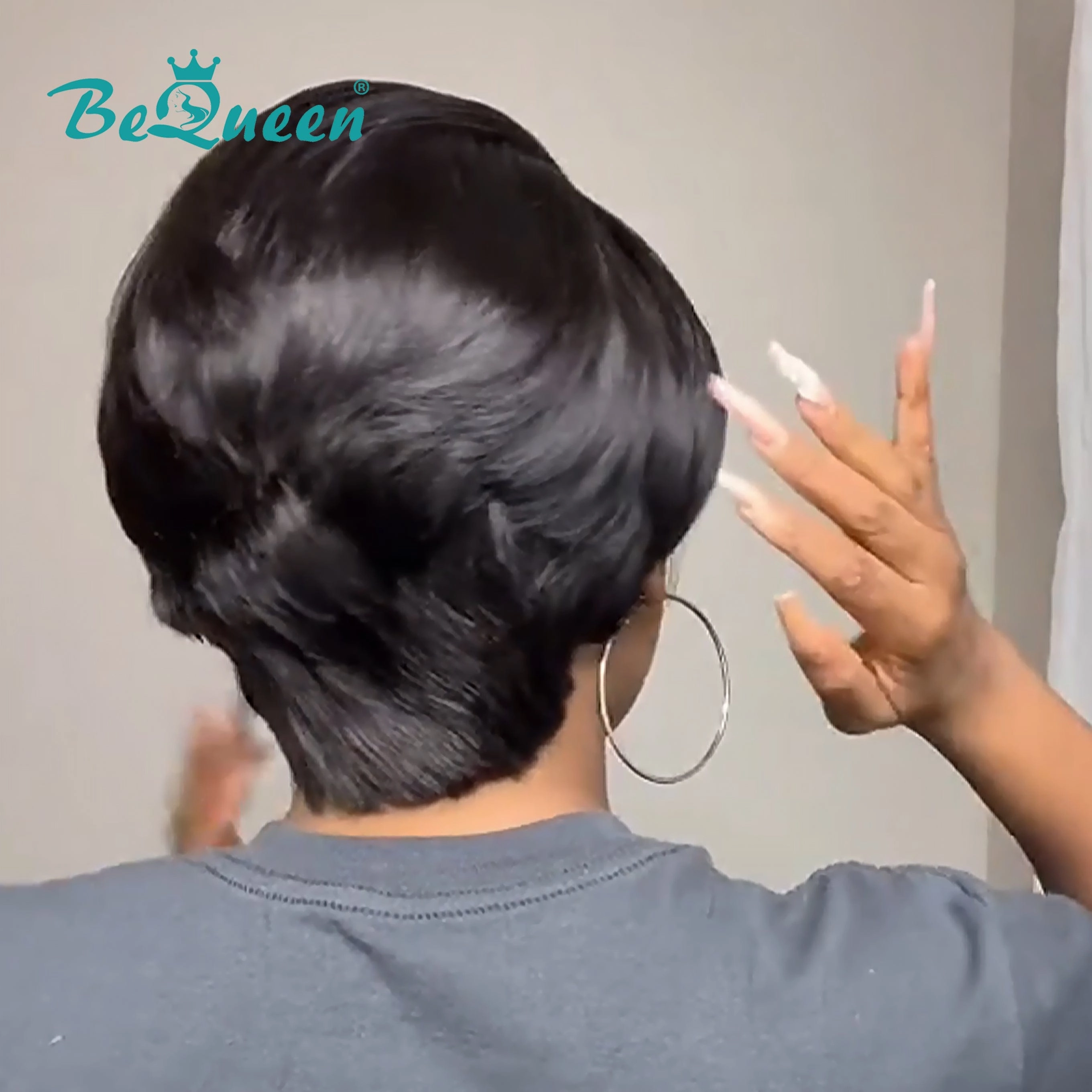 Bequeen Right Part Pixie Lace Wig