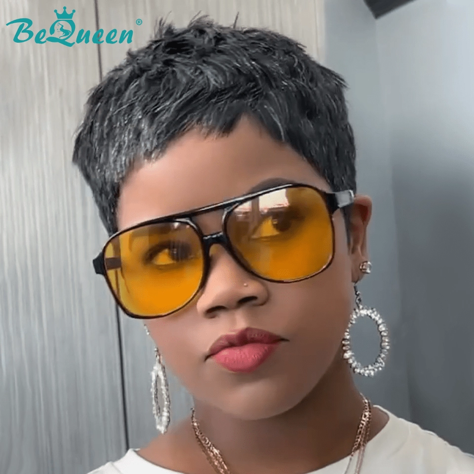 Bequeen Salt n Pepper Pixie Wig