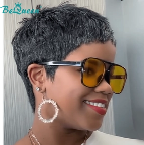 Bequeen Salt n Pepper Pixie Wig