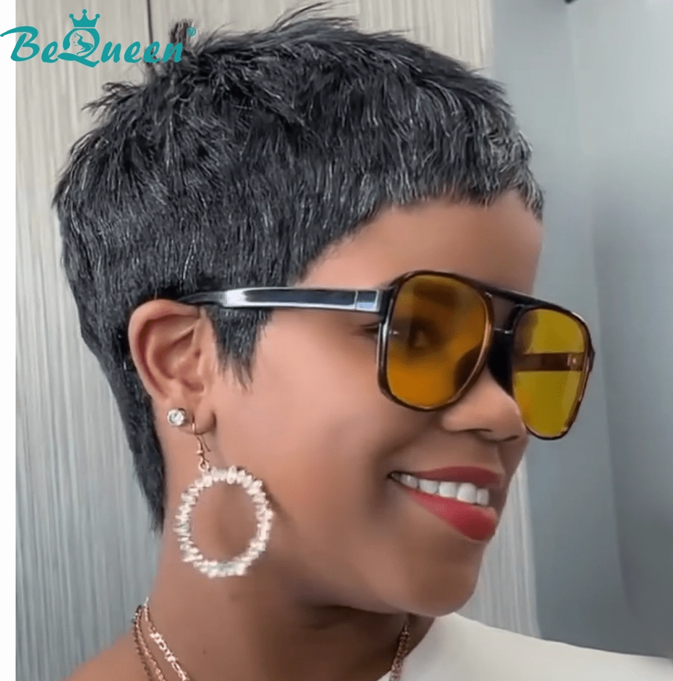 Bequeen Salt n Pepper Pixie Wig