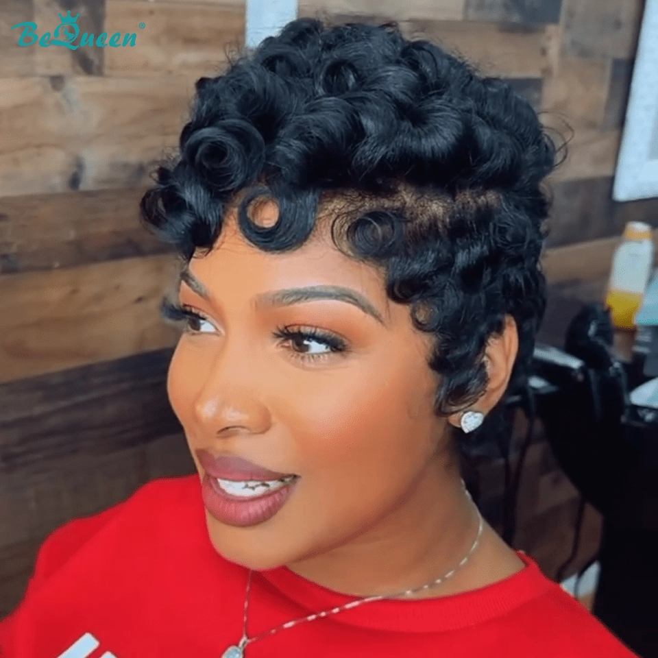 Bequeen Sexy Finger Wave Lace Pixie Cut Wig