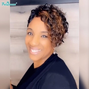 Bequeen Sexy Highlight Wavy Short Wig