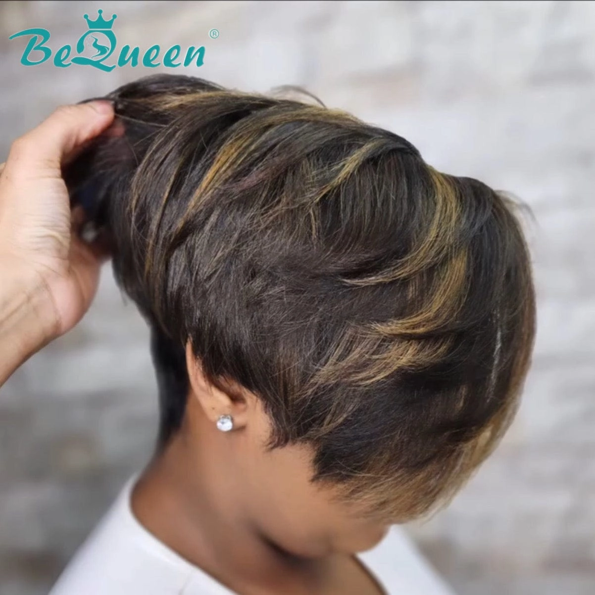 Bequeen Sexy Pixie Style 1B Mix 27# Short Cut Wig