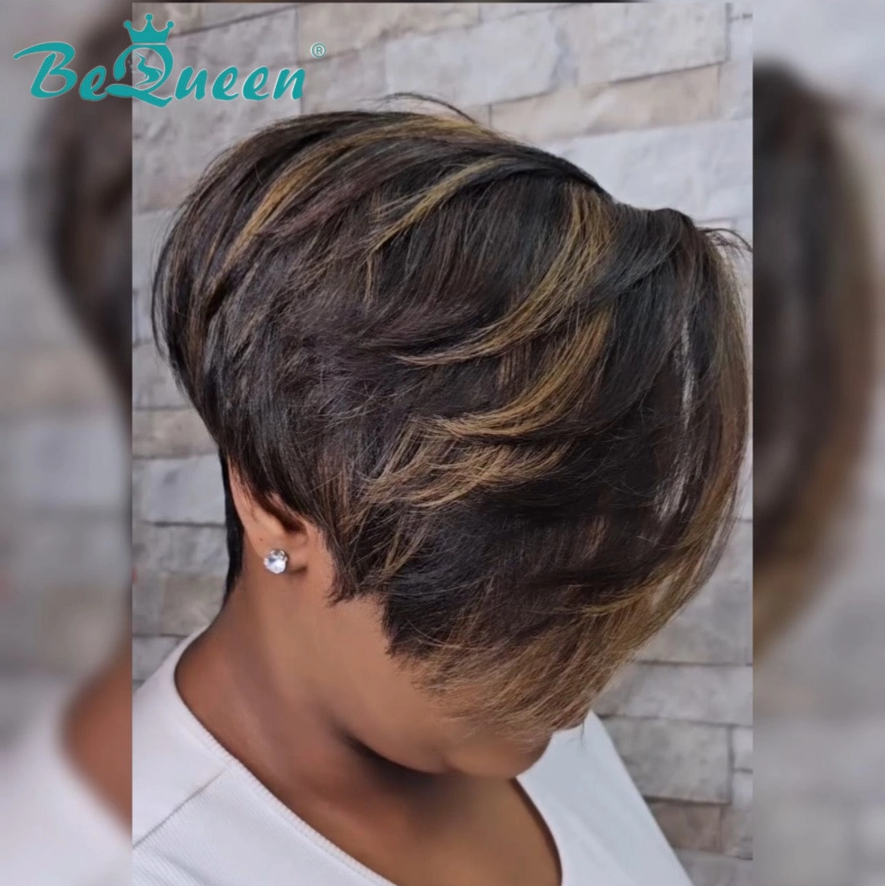 Bequeen Sexy Pixie Style 1B Mix 27# Short Cut Wig