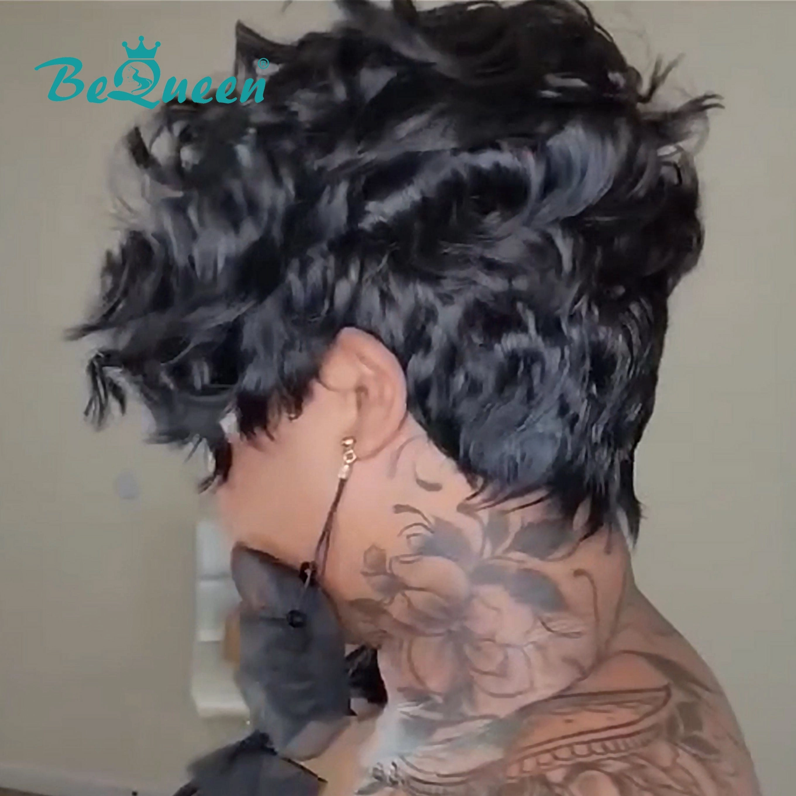 Bequeen Sexy Side Part Fashion Wave Pixie Lace Wig