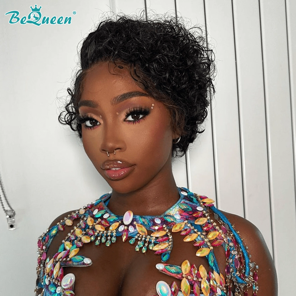 Bequeen Short Curly Lace Wig