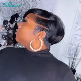 Bequeen Side Part Fashion Cut Pixie Wig