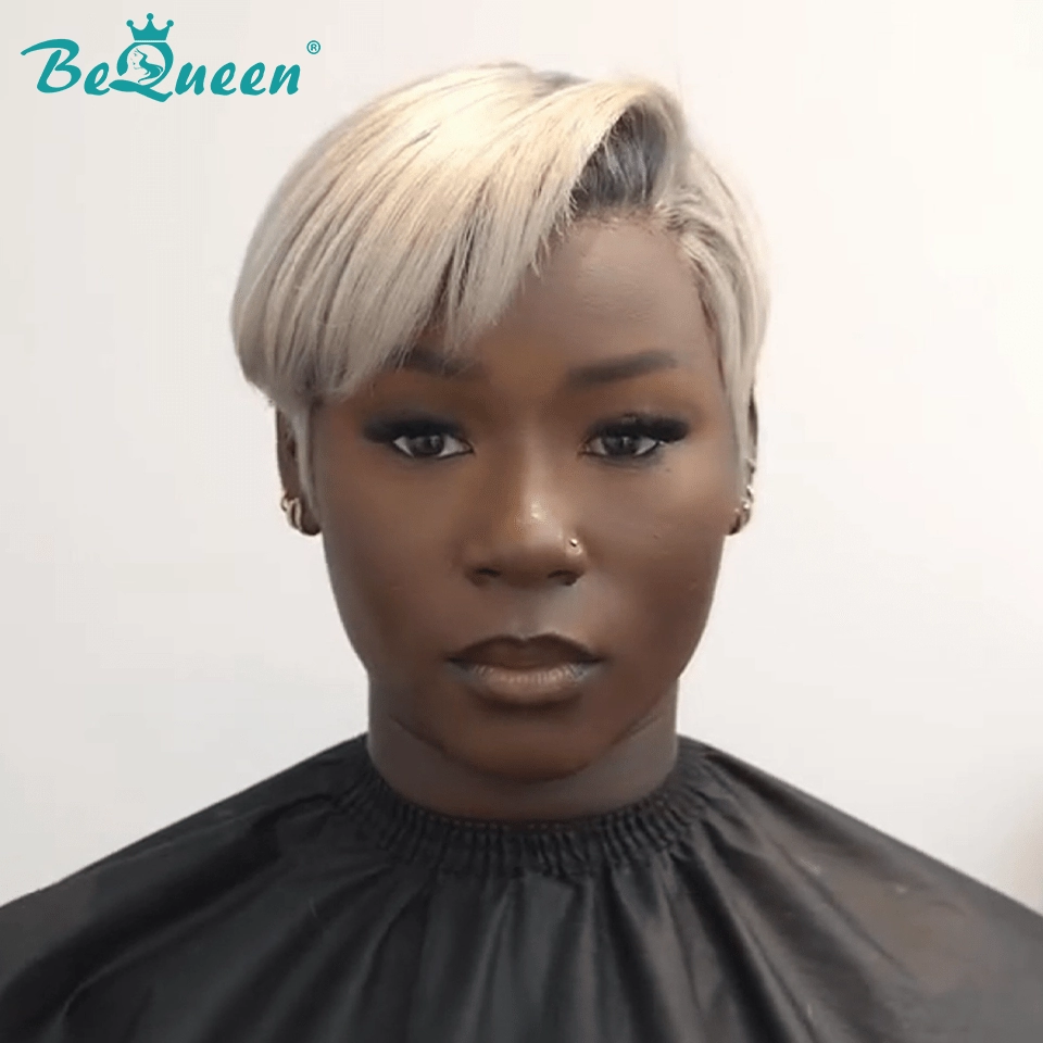 Bequeen Silver Fox Pixie wig