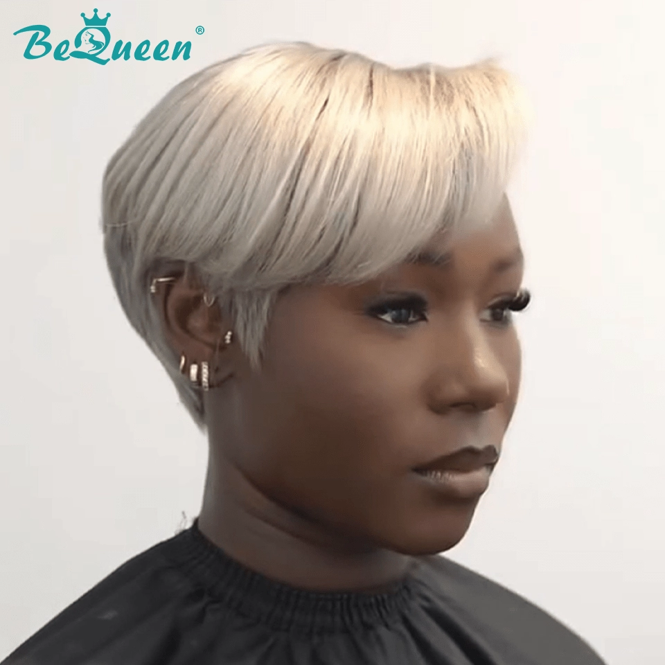 Bequeen Silver Fox Pixie wig