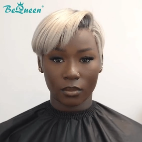 Bequeen Silver Fox Pixie wig
