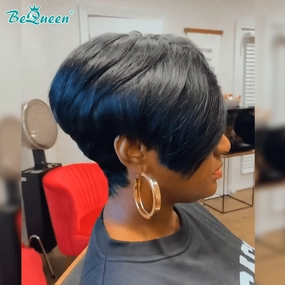 Bequeen Straight Machine Made Pixie Wig