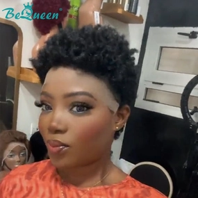 Bequeen Vibrant Cut Elegance Pixie Lace Natrual Balck Wig