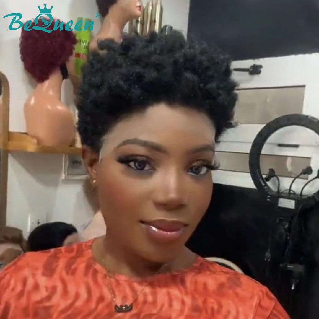 Bequeen Vibrant Cut Elegance Pixie Lace Natrual Balck Wig