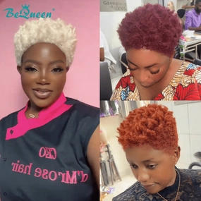 Bequeen Vibrant Lowcut Colorful Elegance Pixie Lace Wig
