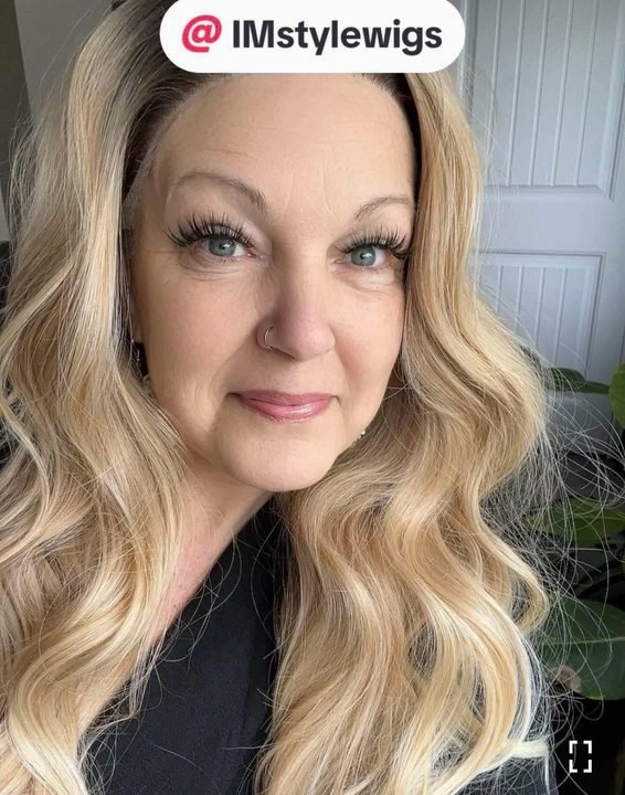 Brenda Collection-Clara Long Wave Blonde Daily Wig with Dark Root Super Natral  13*4 Lace Front Synthetic Wig Free parting lace Wig
