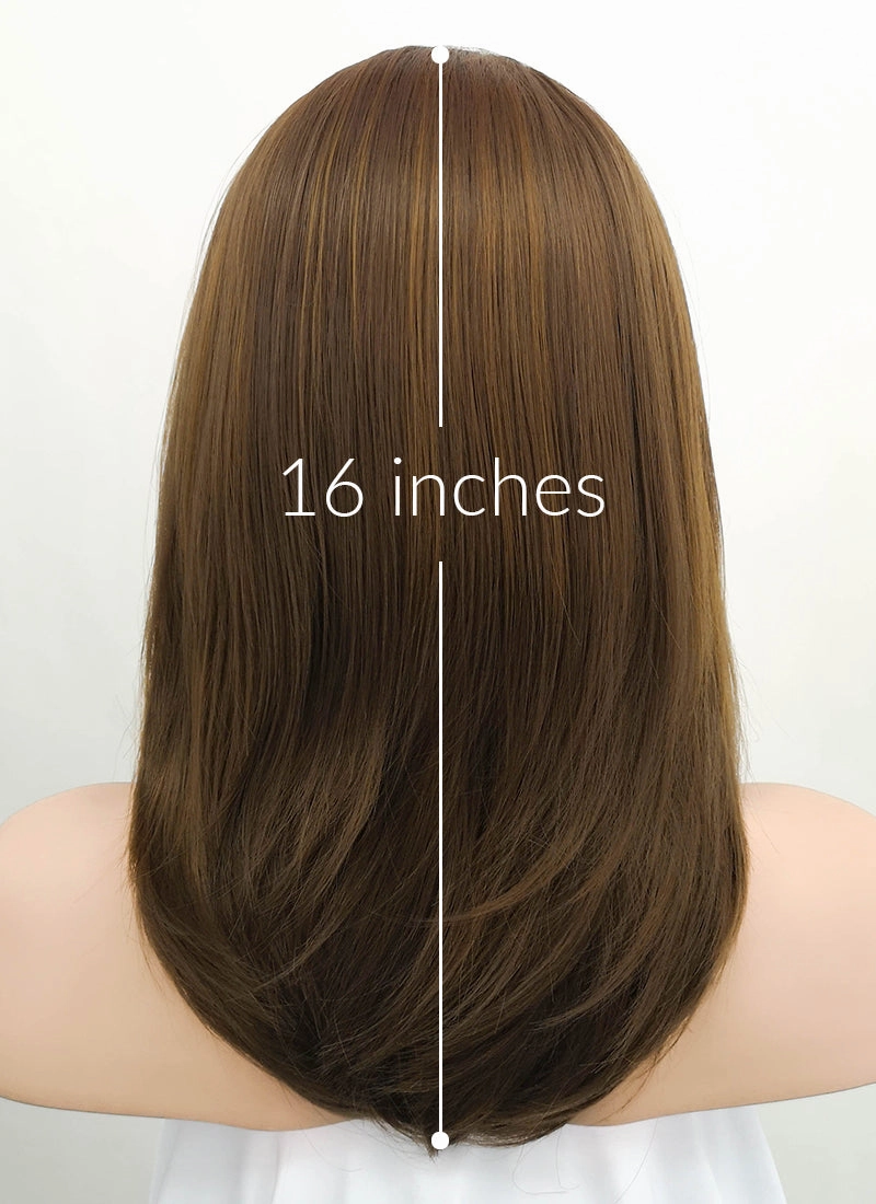 Brunette Straight Bob Lace Front Synthetic Wig LF268