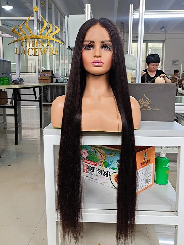 Chinalacewig Custom Wig 100% Human Virgin Hair High End HD Full Lace Wig Silk Straight 30 inch 200% density Custom01