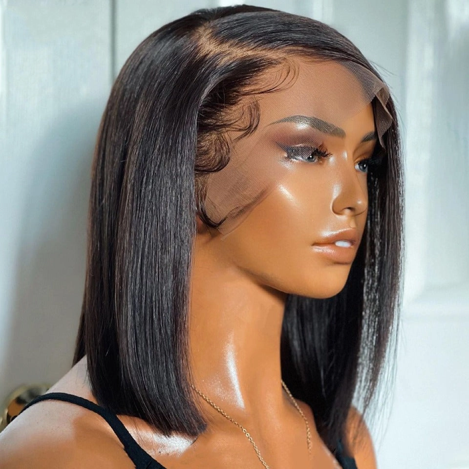 Clearance 13x4 Full Frontal Straight Bob Human Hair Lace Front Wig