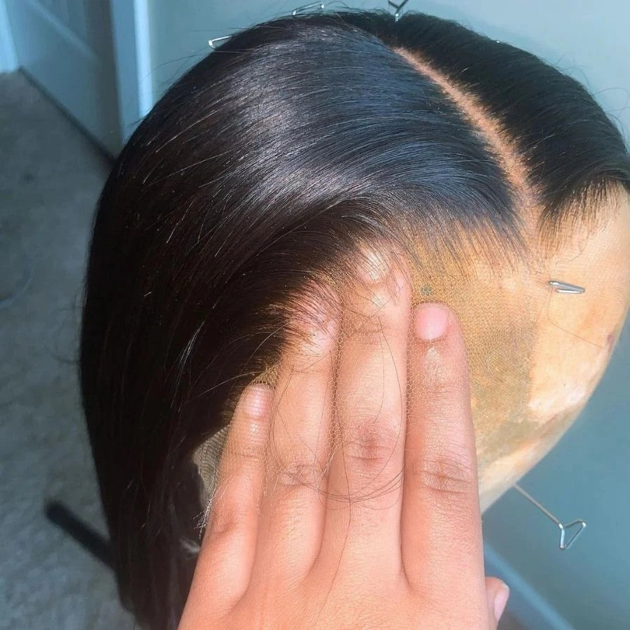 CLEARANCE Glueless Knot-Free 13x6 Fitted Cap Ear Tap 250% Skin Melt Lace Front Wig Straight Bob