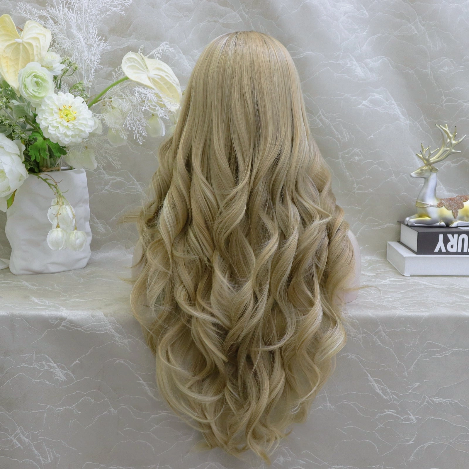 Credence big Volume Wavy long Blonde 13*4 lace Front wig  F100-2410