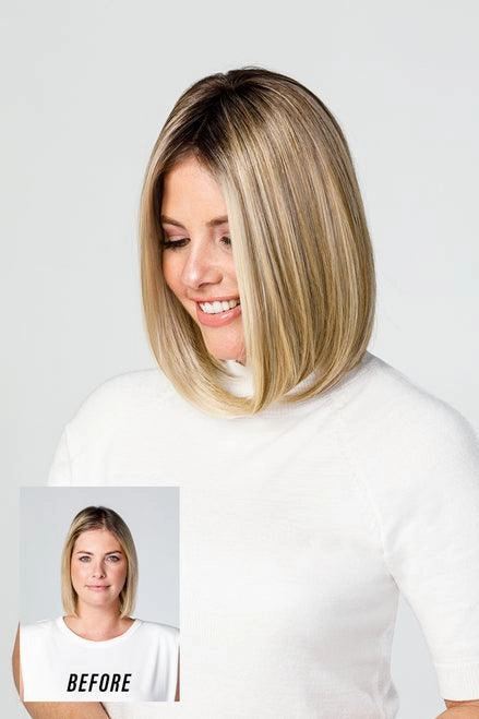 easiPart Medium HD 12" Hairpiece by easiHair | Synthetic Topper (Mono Top)