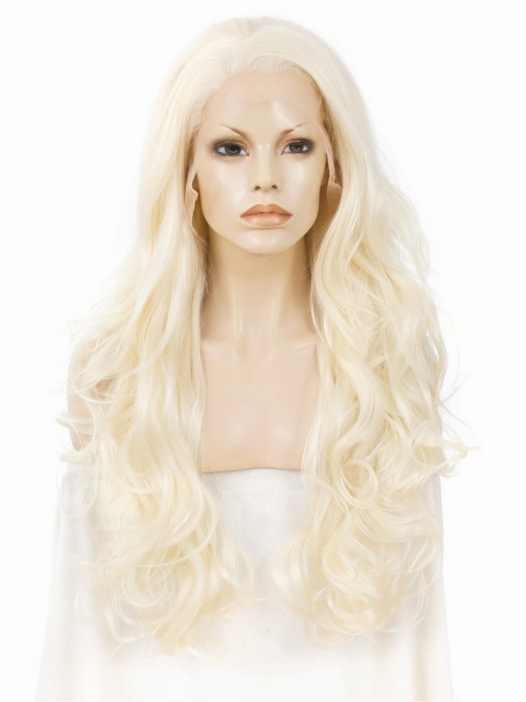 Emma - Bleach Blonde Natural Wavy Synthetic Lace Front Wig Imstyle