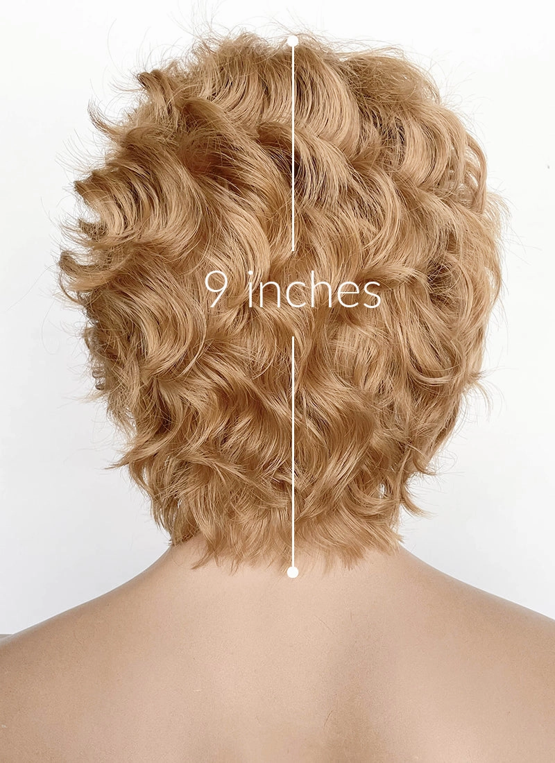 Golden Blonde Wavy Lace Front Synthetic Men's Wig LF8036