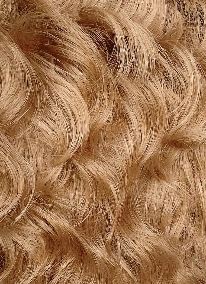 Golden Blonde Wavy Lace Front Synthetic Men's Wig LF8036