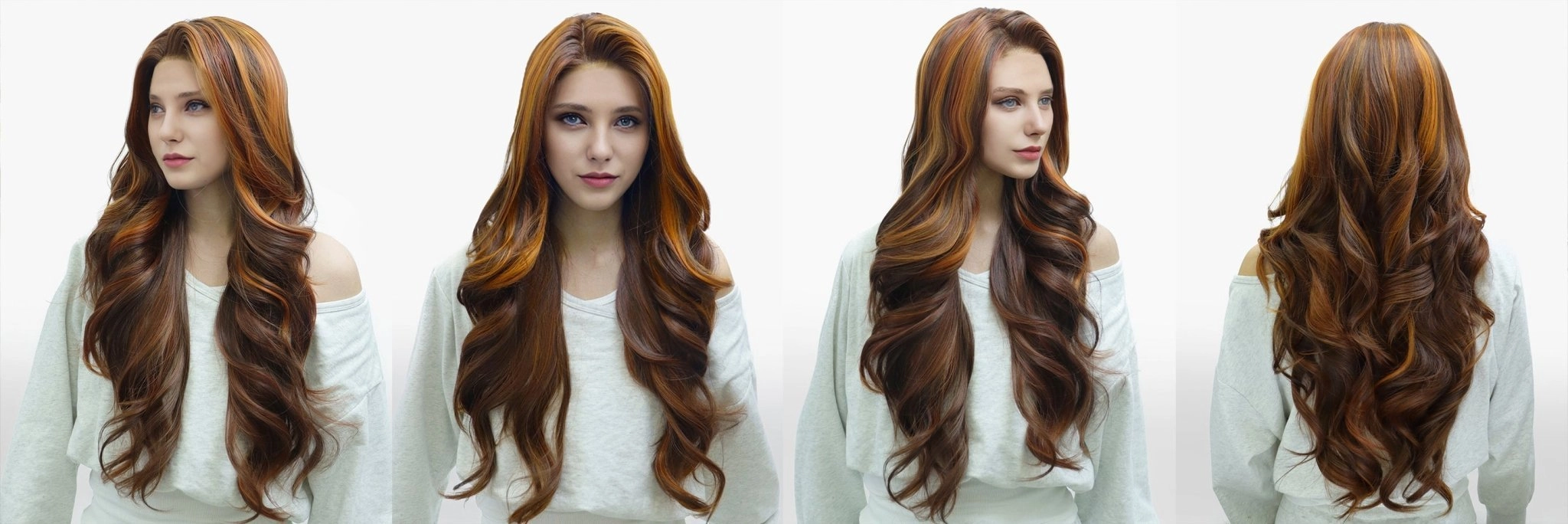 IMstyle Claudia 28inches Copper Red Hair Layer Cut 13*4 Lace Front wigs free Parting-F100-1T2436 (Shara)