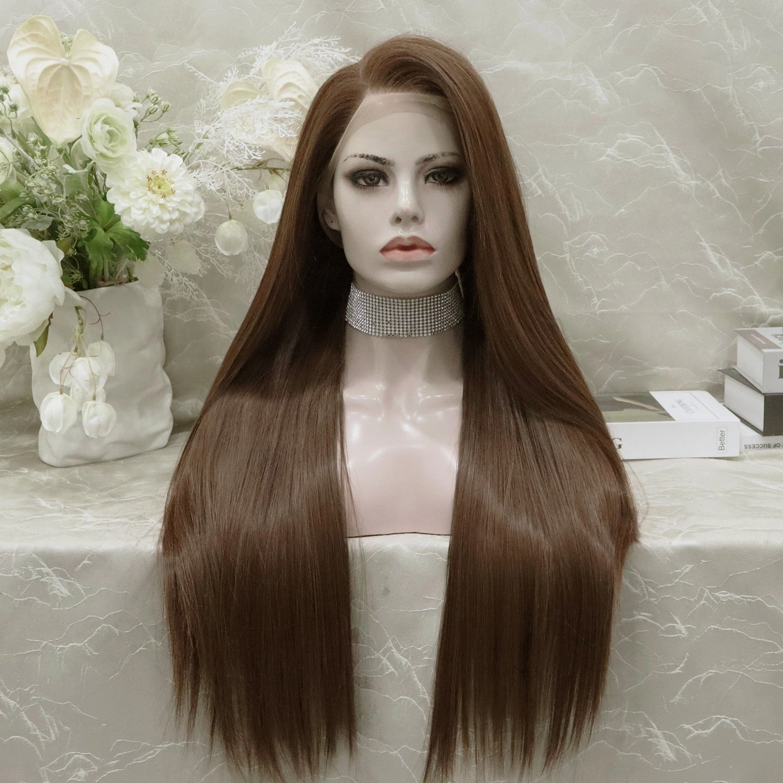 IMstyle Gracie Full lace Silky wigs 28 inches natural color straight style daily lace fronts wigs