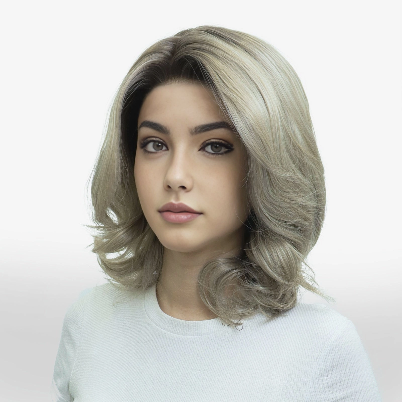IMstyle Jennifer ashy Blonde with Soft rooting bob wavy style 13*4 free parting lace front wig NH28t1-LS03-C13X4XIU