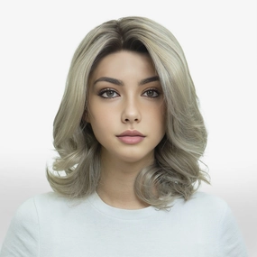 IMstyle Jennifer ashy Blonde with Soft rooting bob wavy style 13*4 free parting lace front wig NH28t1-LS03-C13X4XIU