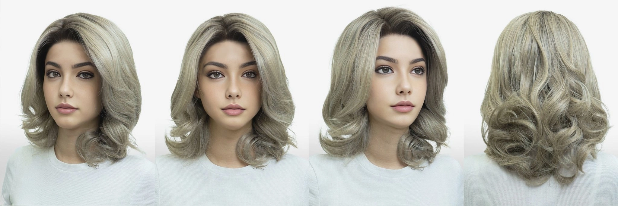 IMstyle Jennifer ashy Blonde with Soft rooting bob wavy style 13*4 free parting lace front wig NH28t1-LS03-C13X4XIU