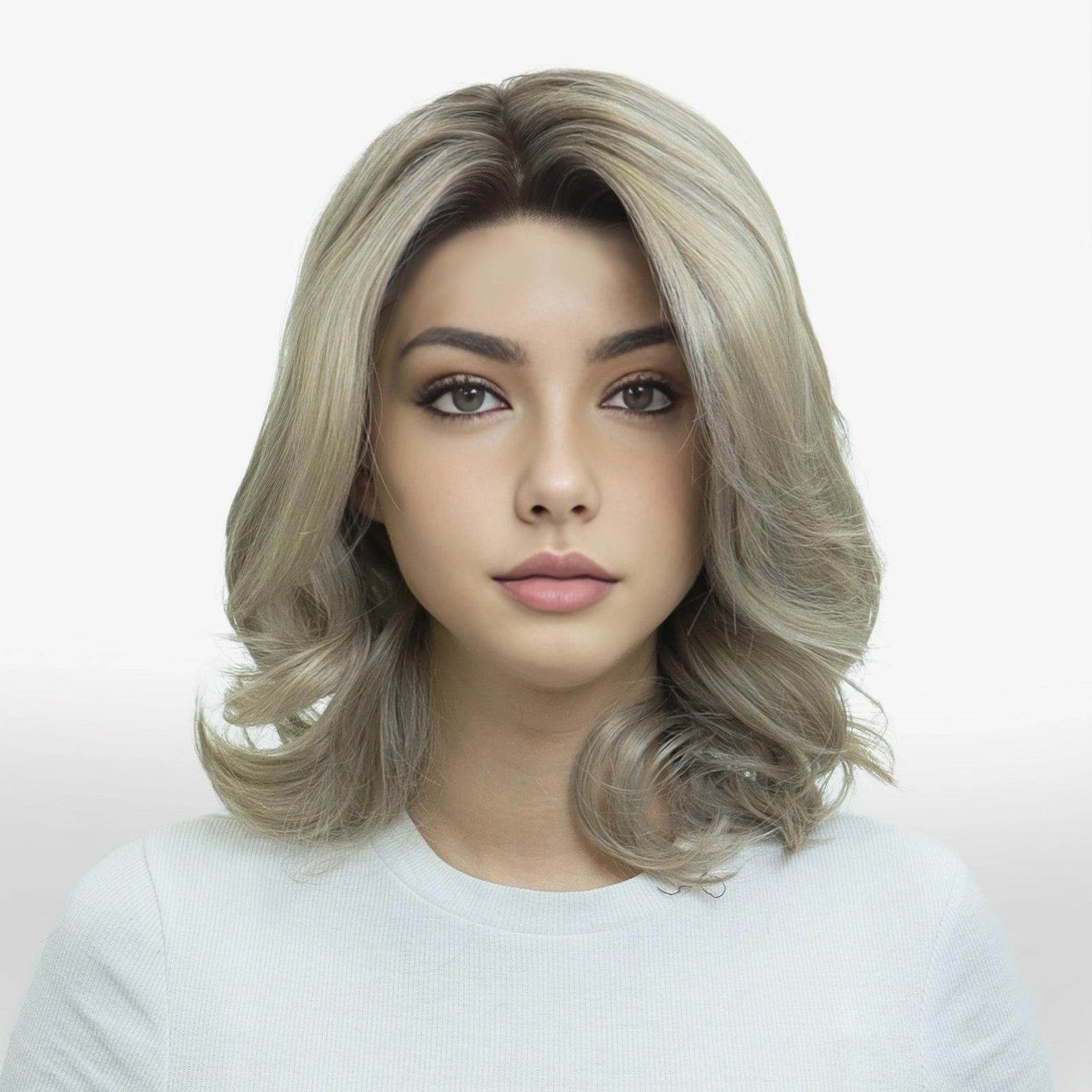 IMstyle Jennifer ashy Blonde with Soft rooting bob wavy style 13*4 free parting lace front wig NH28t1-LS03-C13X4XIU