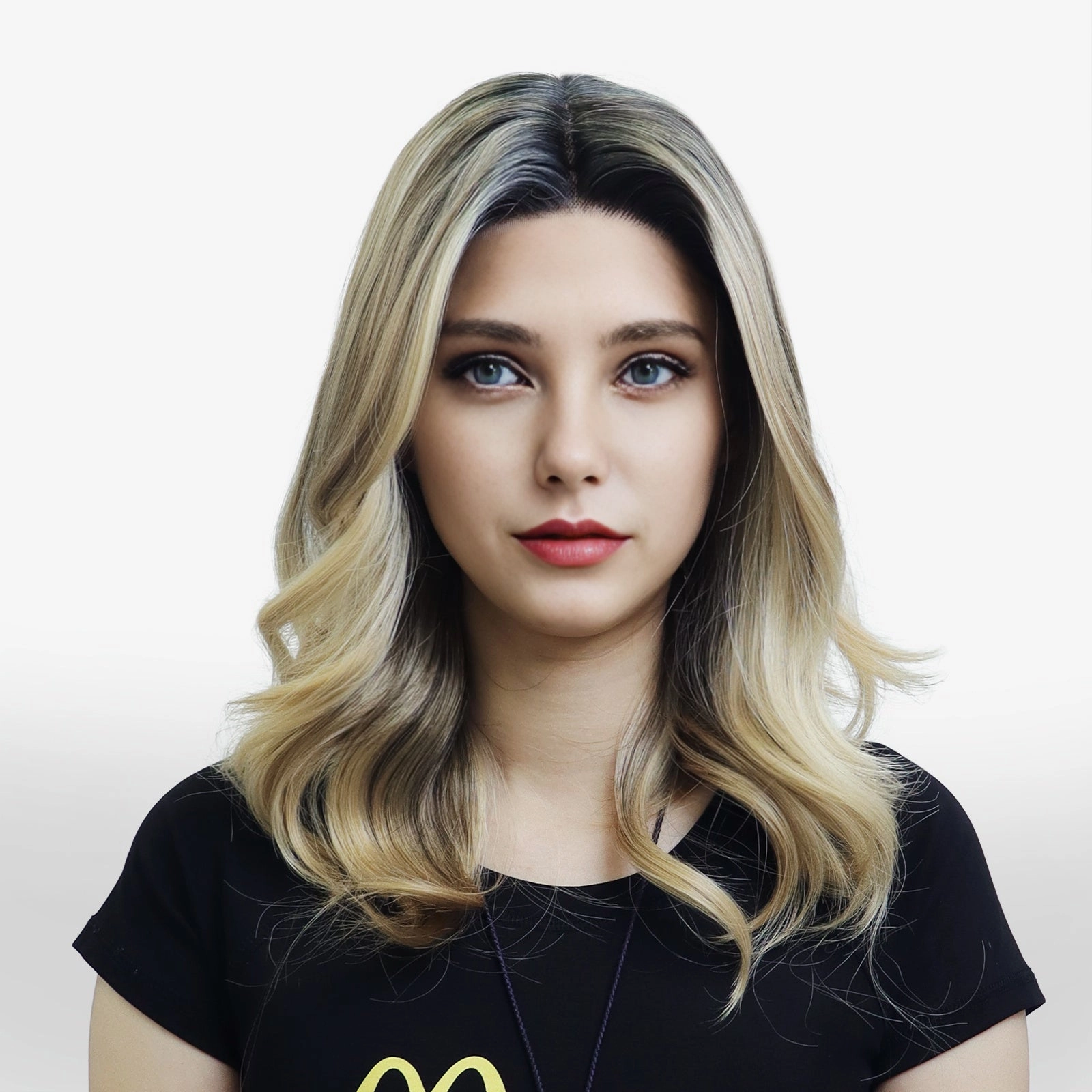 IMstyle Nellie Dirty Blonde shoulder length T Part Glueless lace Wig TK129-2466