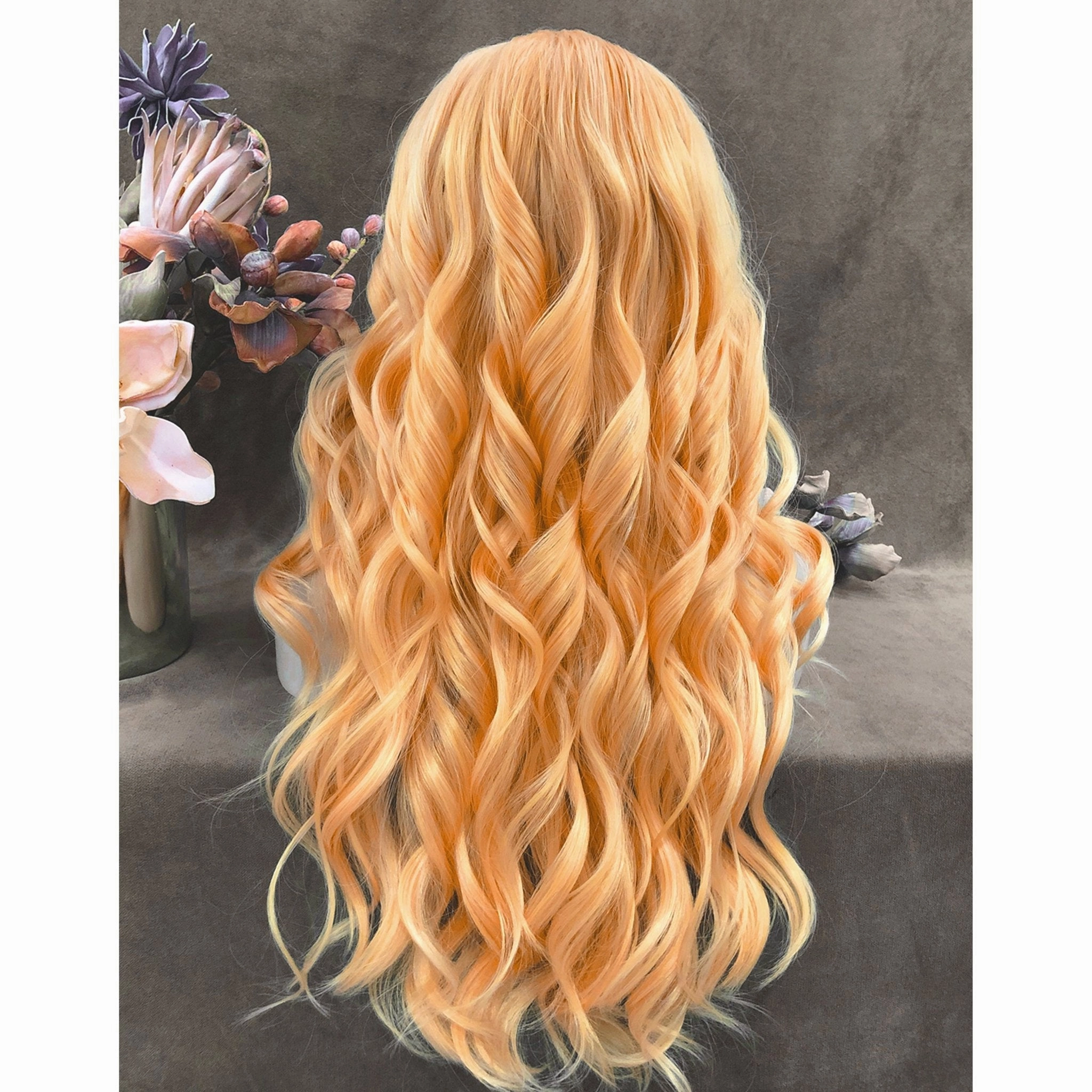 IMstyle orange blonde wavy hairstyle 26inches 13*2 Lace front synthetic Wig