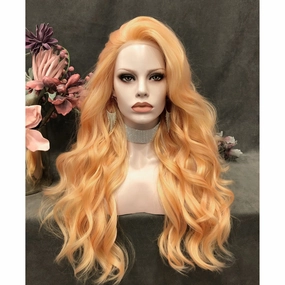 IMstyle orange blonde wavy hairstyle 26inches 13*2 Lace front synthetic Wig