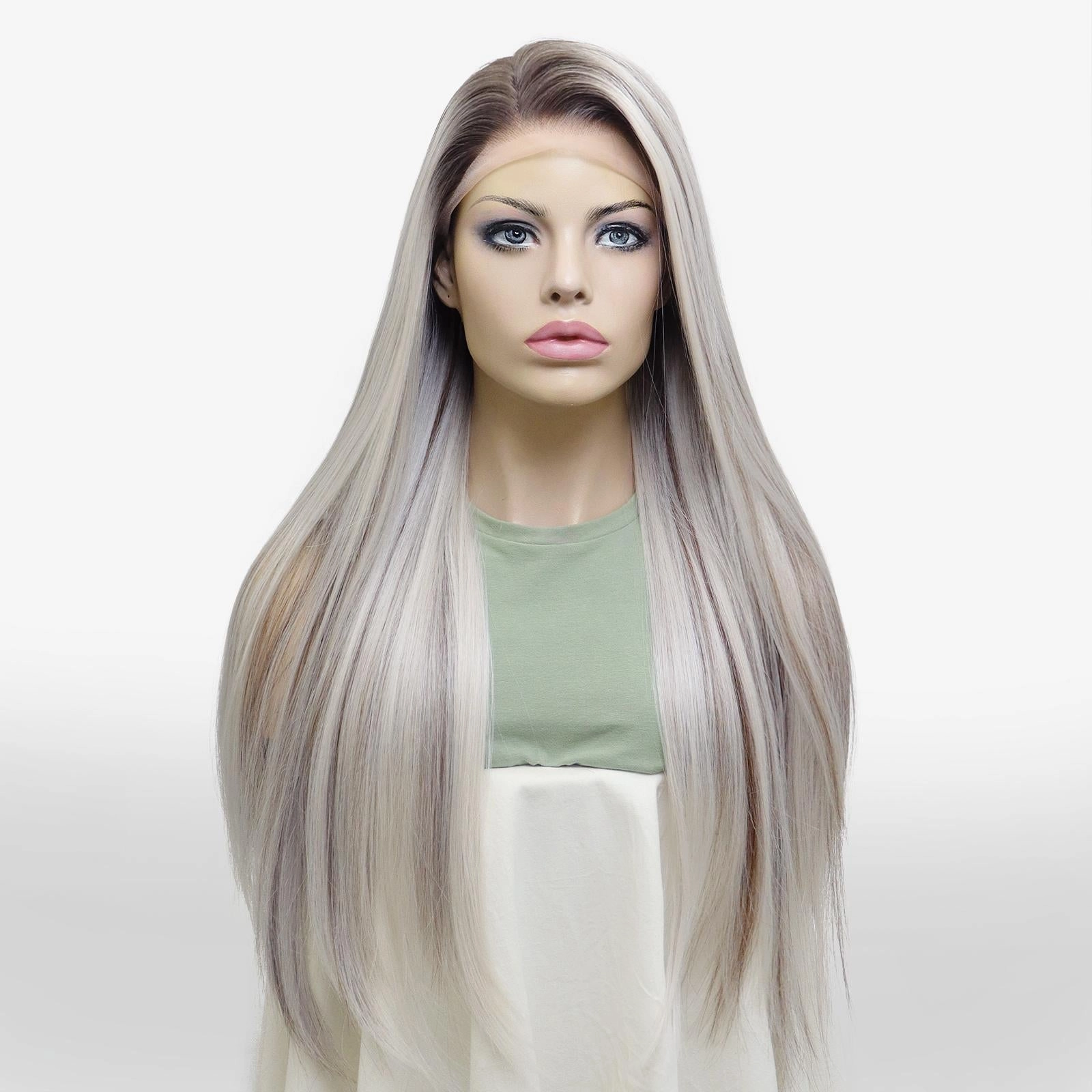 IMstyle Silver Mist 13*6 Big lace Front Wig Staright Wavy Synthetic Fiber-NQ29-Y103-60(13x6)
