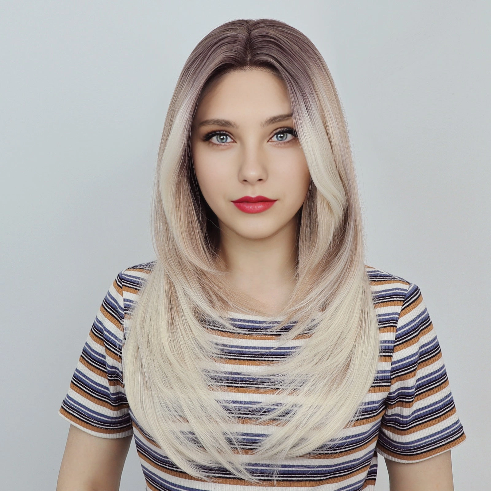 IMstyle SKY 24 inches Apricot  Wolf Cut/ Layer cut  Straight hair T part lace front Glueless Daily Lace wig