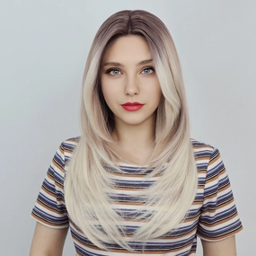 IMstyle SKY 24 inches Apricot  Wolf Cut/ Layer cut  Straight hair T part lace front Glueless Daily Lace wig