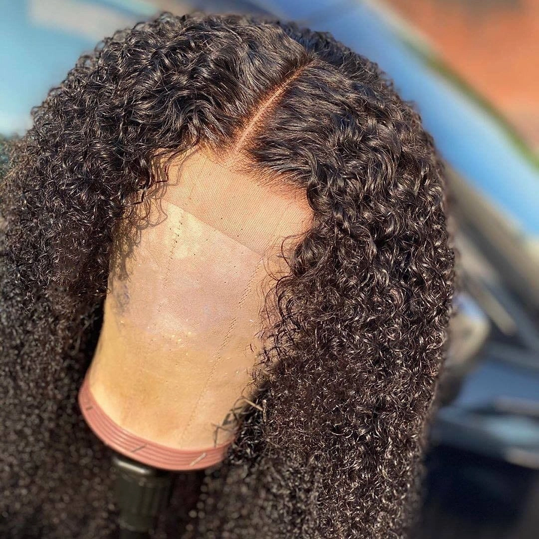 Jenny | 250% Density Preplucked Virgin Human Hair BOB Lace Front Wig | Kinky Curly