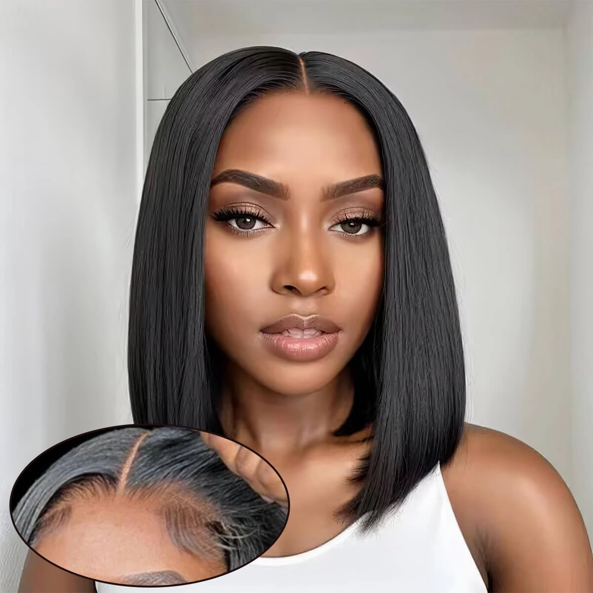 NO SHORT HAIR (6 Inch Return Hair) 5x5 Skin Melt Lace Closure BOB Wig